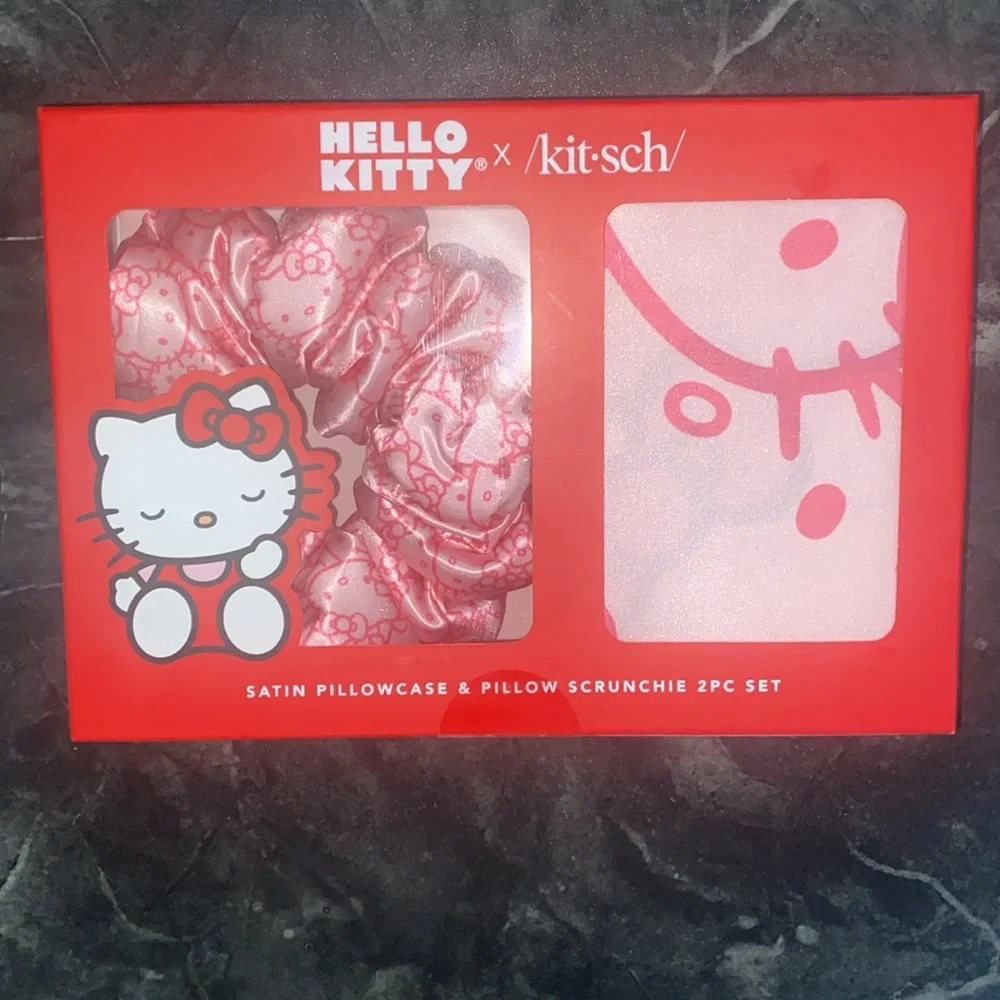 Hello Kitty x Kitsch Satin Pillowcase & Pillow Scrunchie 2pc Set
